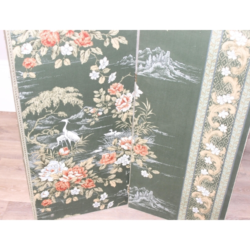 81 - A vintage upholstered dressing screen, approx 132cm x 152cm