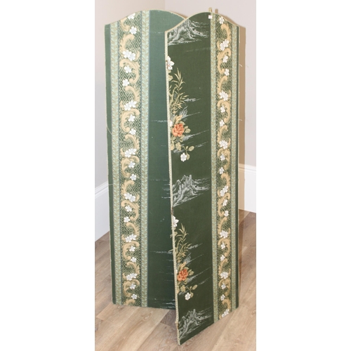 81 - A vintage upholstered dressing screen, approx 132cm x 152cm