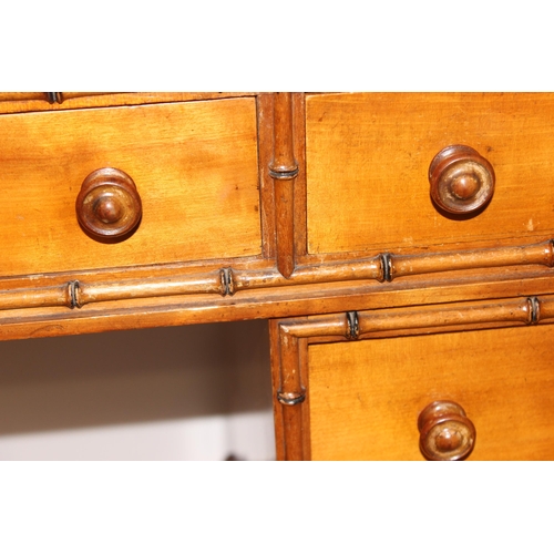 5 - Howard & Sons - a rare 19th century pedestal desk, the moulded rectangular top above a kneehole rece... 