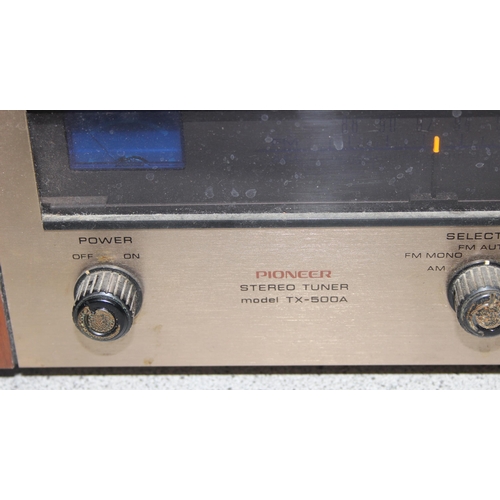 722 - Vintage Pioneer stereo tuner TX-500A and a Rogers Ravensbrook stereo serial number R/93950