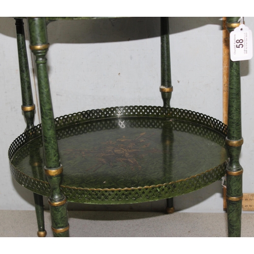 173 - A vintage Italian painted metal folding tray table, approx 50cm in diameter x 57cm tall