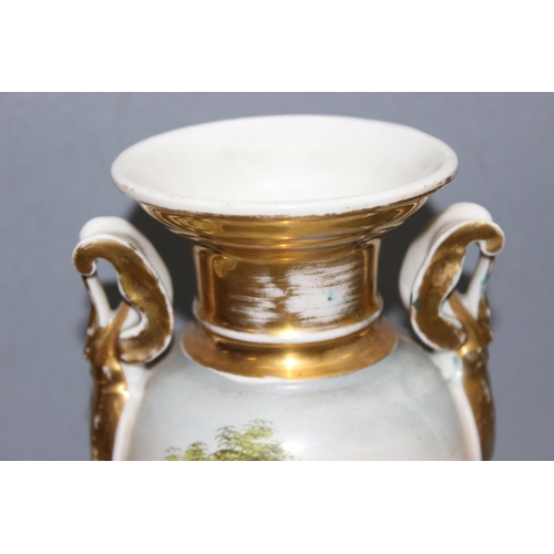 1773 - Mix of ceramic items to incl an antique hand painted porcelain vase with gilt decoration, and a simi... 