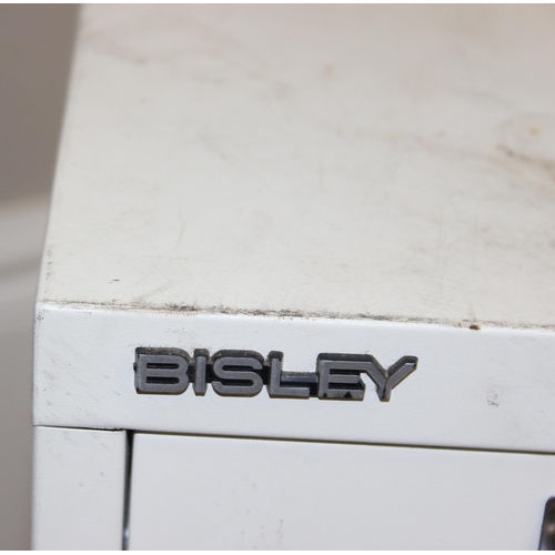 66 - 10-drawer Bisley steel cabinet in white, approx 59cm tall x 38 x 28cm