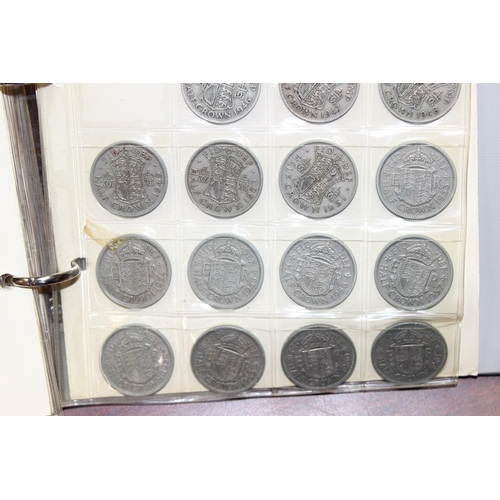 1200 - 2 coin collectors albums and contents, mainly British coins to a large number of 500 silver coins fr... 