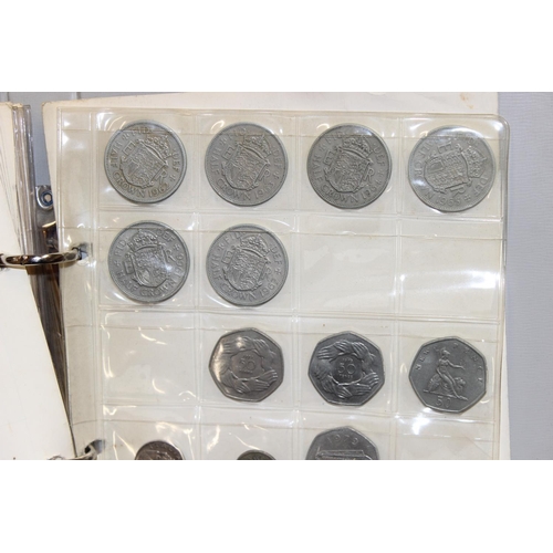 1200 - 2 coin collectors albums and contents, mainly British coins to a large number of 500 silver coins fr... 