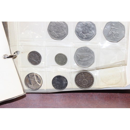 1200 - 2 coin collectors albums and contents, mainly British coins to a large number of 500 silver coins fr... 