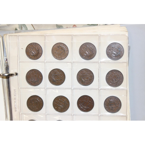 1200 - 2 coin collectors albums and contents, mainly British coins to a large number of 500 silver coins fr... 