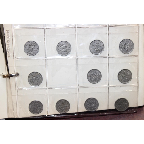 1200 - 2 coin collectors albums and contents, mainly British coins to a large number of 500 silver coins fr... 