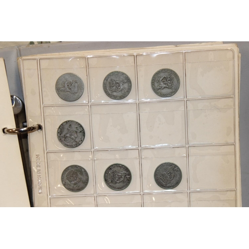 1200 - 2 coin collectors albums and contents, mainly British coins to a large number of 500 silver coins fr... 