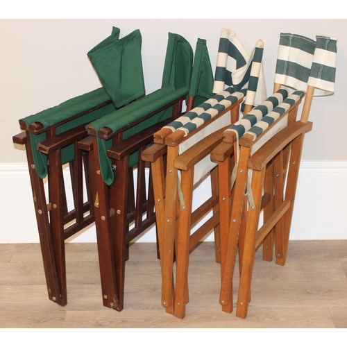 134 - 4 assorted wooden and canvas directors' chairs