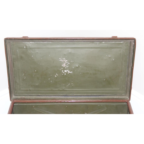 1401 - Vintage ammo tin in brown, approx 74cm x 41cm x 35cm