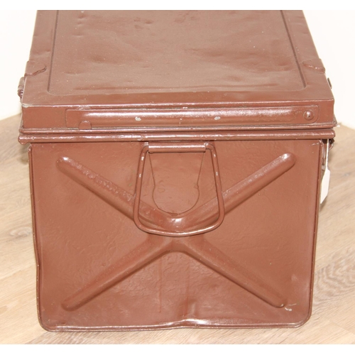 1401 - Vintage ammo tin in brown, approx 74cm x 41cm x 35cm