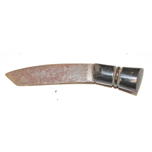 1407 - 2 vintage Kukri knives in sheaths with inlaid handles, approx 41cm incl handle