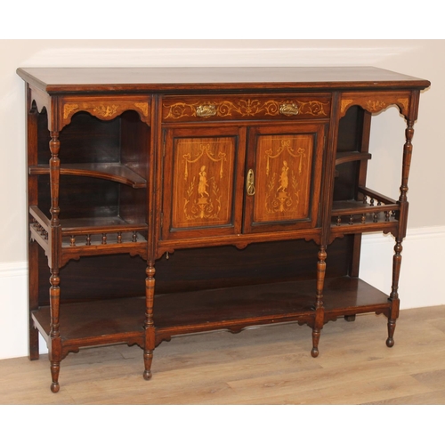 153 - An extremely decorative Edwardian period mahogany sideboard in the manner of James Shoolbred, decora... 