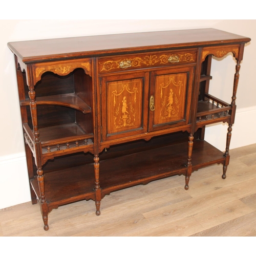 153 - An extremely decorative Edwardian period mahogany sideboard in the manner of James Shoolbred, decora... 