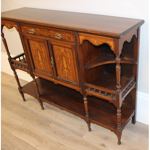 153 - An extremely decorative Edwardian period mahogany sideboard in the manner of James Shoolbred, decora... 