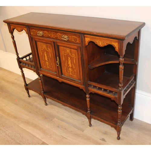 153 - An extremely decorative Edwardian period mahogany sideboard in the manner of James Shoolbred, decora... 