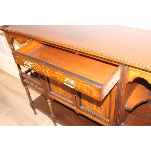 153 - An extremely decorative Edwardian period mahogany sideboard in the manner of James Shoolbred, decora... 