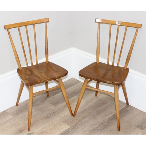 155 - Set of 4 retro Ercol model 391 dining chairs