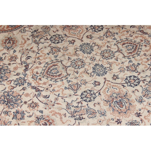 201 - A large vintage Super Keshan rug of blue red and cream ground, approx 200 x 140cm