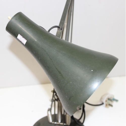 254 - Vintage Anglepoise Apex 90 lamp in British army green, approx 82cm tall