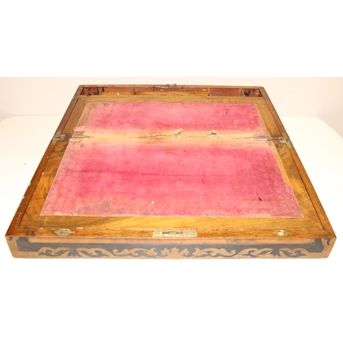 301 - Large antique walnut writing slope, approx. 50cm W x 26cm D x 17cm H when closed