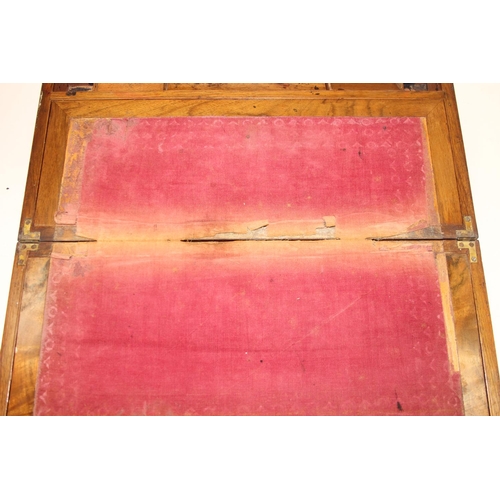 301 - Large antique walnut writing slope, approx. 50cm W x 26cm D x 17cm H when closed