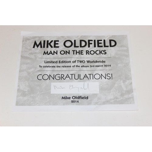 411 - Man on the Rocks by Mike Oldfield - 2 large canvas prints of the front and back covers of the album ... 