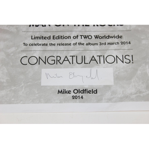 411 - Man on the Rocks by Mike Oldfield - 2 large canvas prints of the front and back covers of the album ... 