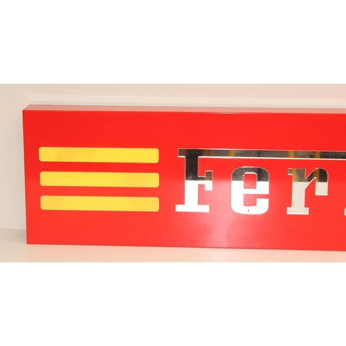 418 - Vintage style acrylic 3D Ferrari wall sign, approx 121 x 26 x 7cm