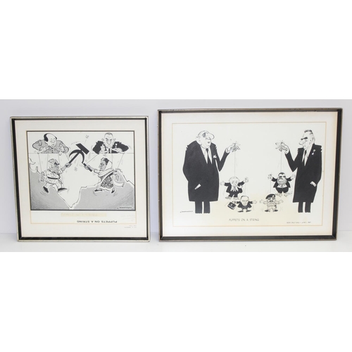 444 - John Musgrave-Wood 'Emmwood' (British, 1915-1999): 2 x 1960's original black and white political the... 