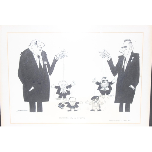 444 - John Musgrave-Wood 'Emmwood' (British, 1915-1999): 2 x 1960's original black and white political the... 