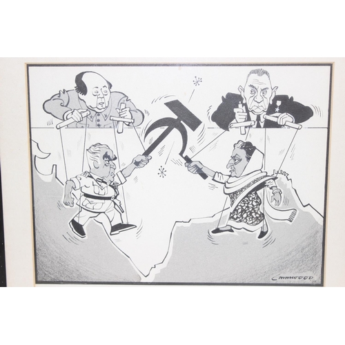 444 - John Musgrave-Wood 'Emmwood' (British, 1915-1999): 2 x 1960's original black and white political the... 