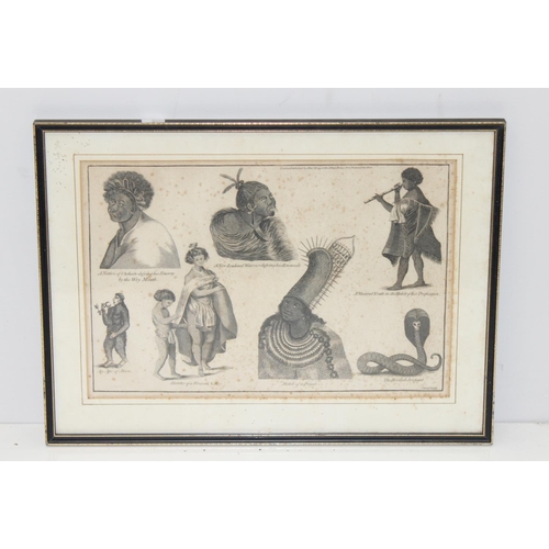 452 - An original 18th century engraving of New Zealand or Maori peoples, printed by Alexander Hogg for th... 