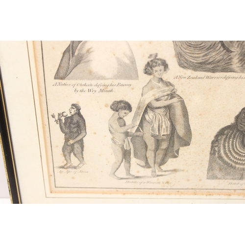 452 - An original 18th century engraving of New Zealand or Maori peoples, printed by Alexander Hogg for th... 