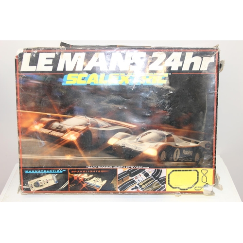 603 - 3 vintage toy/games to incl Krakpol Football, Scalextric Formula One and Le Mans 24hrs Scalextric se... 