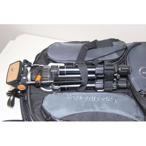 706 - Tamrac Expedition 6x photographers backpack with a large qty of assorted cameras and odds to inc a P... 