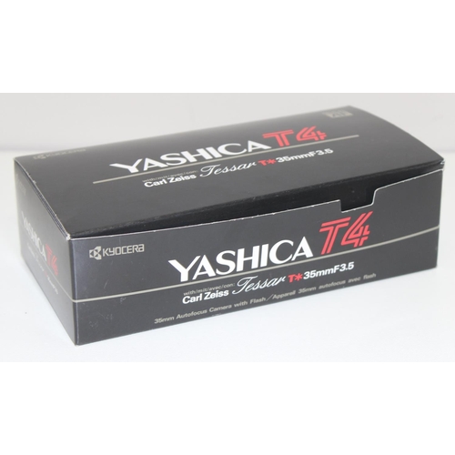 712 - A Yashica T4 Compact Camera with Carl Zeiss T* 35mm f/3.5 Tessar lens in original box with some inst... 