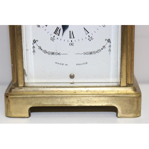 1309 - Vintage French made Duverdrey & Bloquel Bayard brass mechanical 8-day carriage clock, approx. 12cm T... 