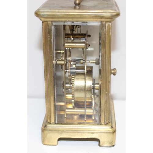 1309 - Vintage French made Duverdrey & Bloquel Bayard brass mechanical 8-day carriage clock, approx. 12cm T... 