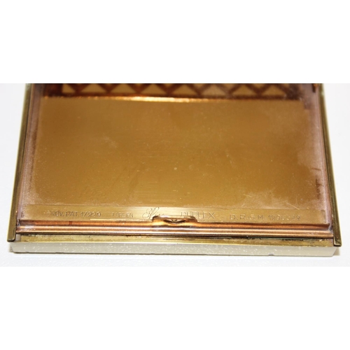 1547 - An Art Deco period `Elfin Duplex` compact and cigarette case decorated with a Crinoline lady, with o... 