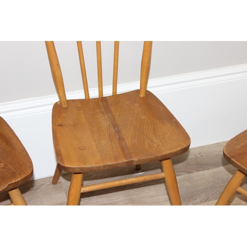 155 - Set of 4 retro Ercol model 391 dining chairs