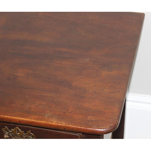 166 - A 19th century mahogany side table or lowboy with single drawer and brass fittings, approx 84cm wide... 