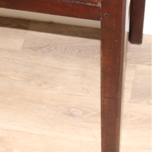 166 - A 19th century mahogany side table or lowboy with single drawer and brass fittings, approx 84cm wide... 