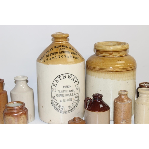 1727 - Qty of salt glazed stoneware jugs/bottles/flagons some with advertising to incl Western Counties Cre... 