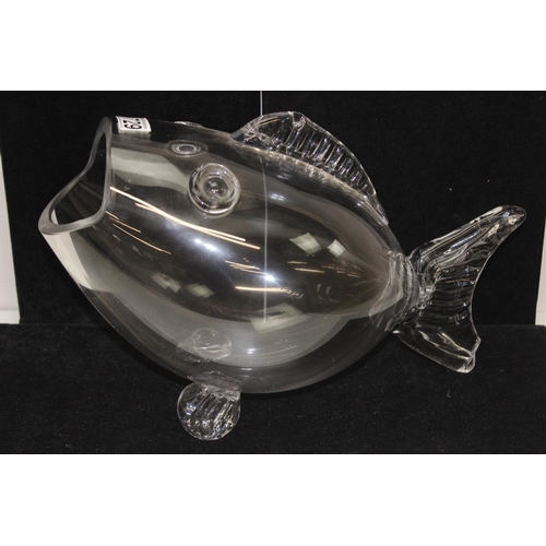 1729 - A large art glass model of a fish with open mouth, unsigned, approx 47cm wide