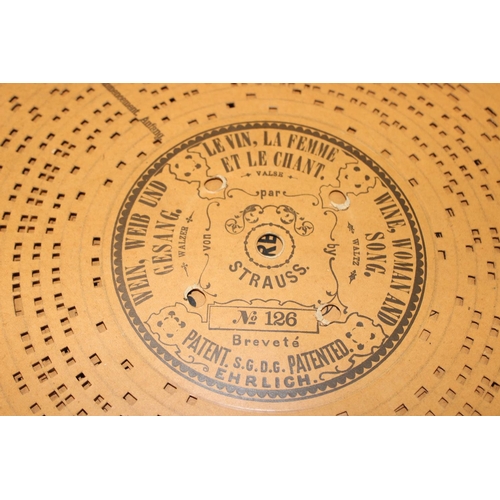 1745 - 19 assorted antique perforated cardboard symphonion or music box discs, each approx 33cm in diameter