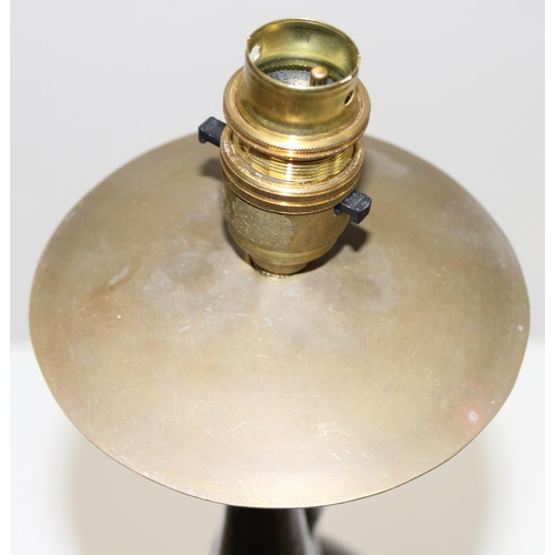 259 - An Art Deco style bronzed metal table lamp formed as a scantily clad female, approx 49cm tall