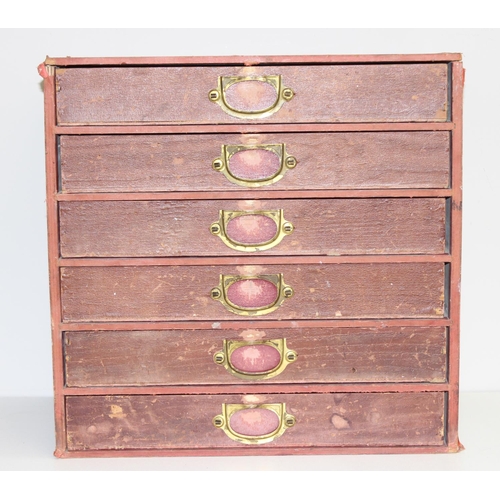 306 - Vintage 6-drawer collectors' chest, approx 40cm x 25cm x 39cm