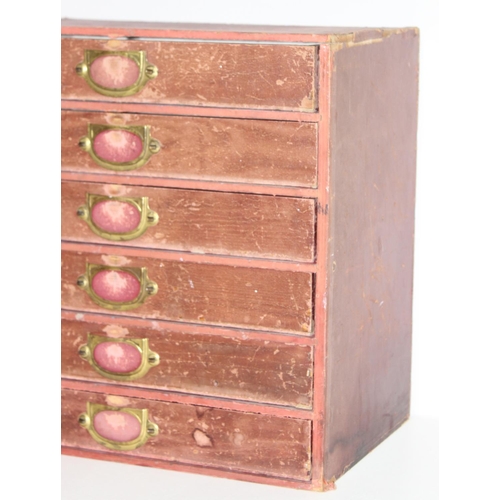 306 - Vintage 6-drawer collectors' chest, approx 40cm x 25cm x 39cm